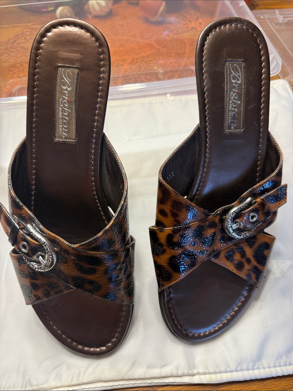 Brighton Brown Leopard Print Slide Mules